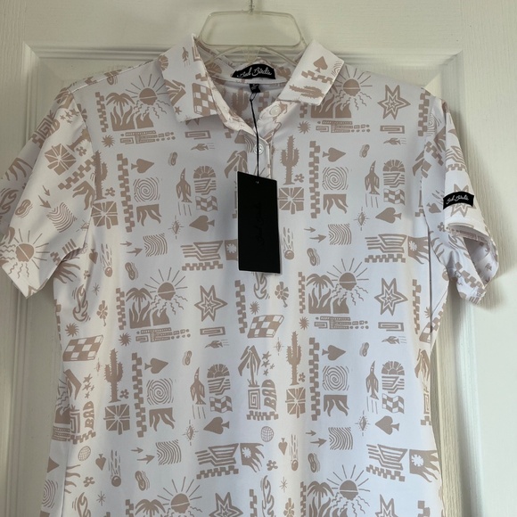 New Women’s Bad Birde Core Polo Dry Heat Stucco size M - Picture 2 of 5